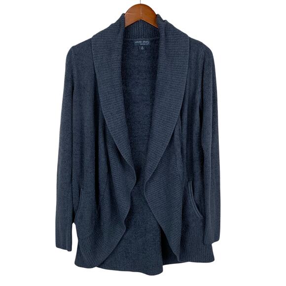 Barefoot Dreams Sweaters - Barefoot Dreams CozyChic Lite Circle Cardi Cardigan Blue Grey Pockets Women's M